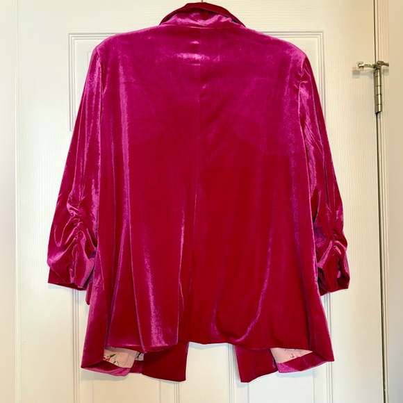 Skies Are Blue Ruched Velvet Blazer - Picture 3 of 5